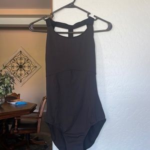 Black strappy ballet leotard